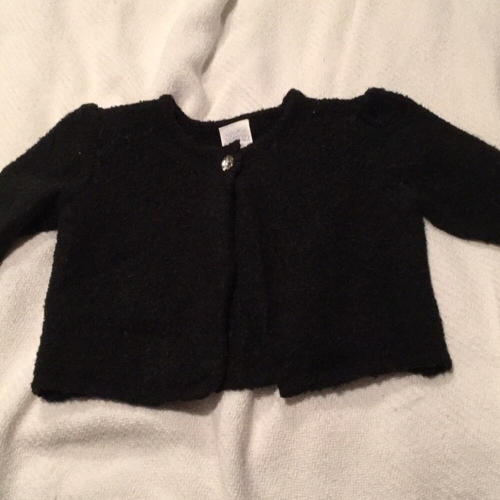 Black bejeweled one button black sweater worn once
